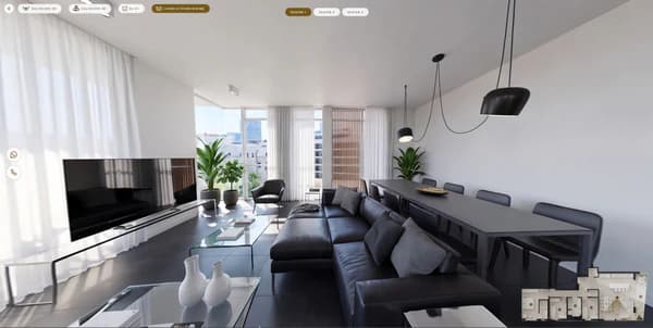 The interior layer: a 360° panorama taken from inside a room