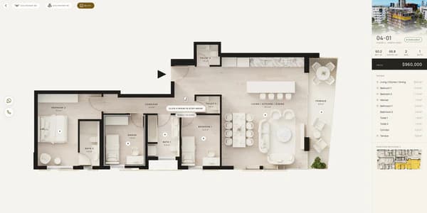 The floorplan layer: one mapped level with its rooms outlined